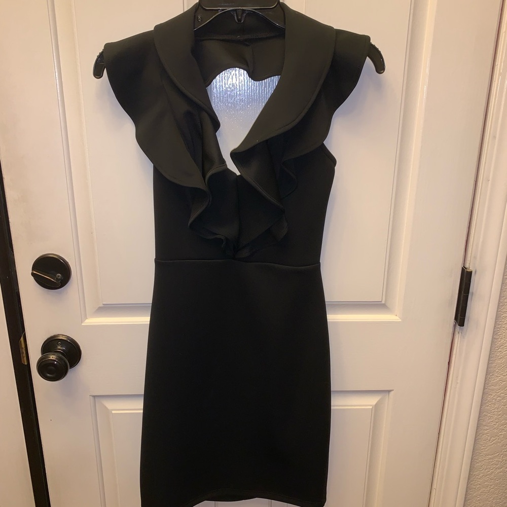 Black Foreign Exchange Ruffle Dress
